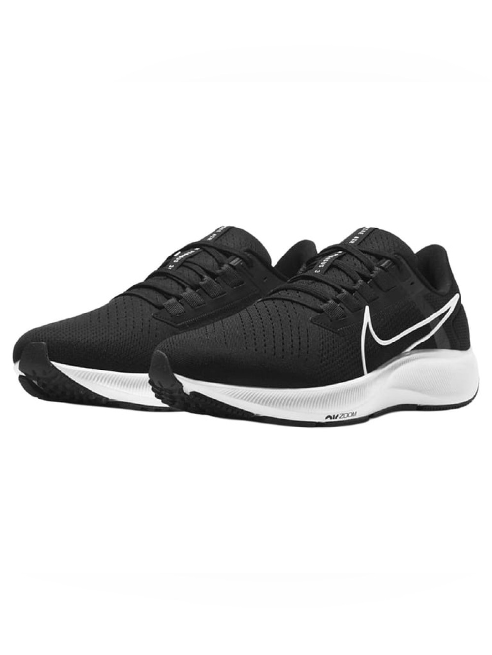Nike Air Zoom Pegasus Men's Black and White Running Sneakers - Size 7